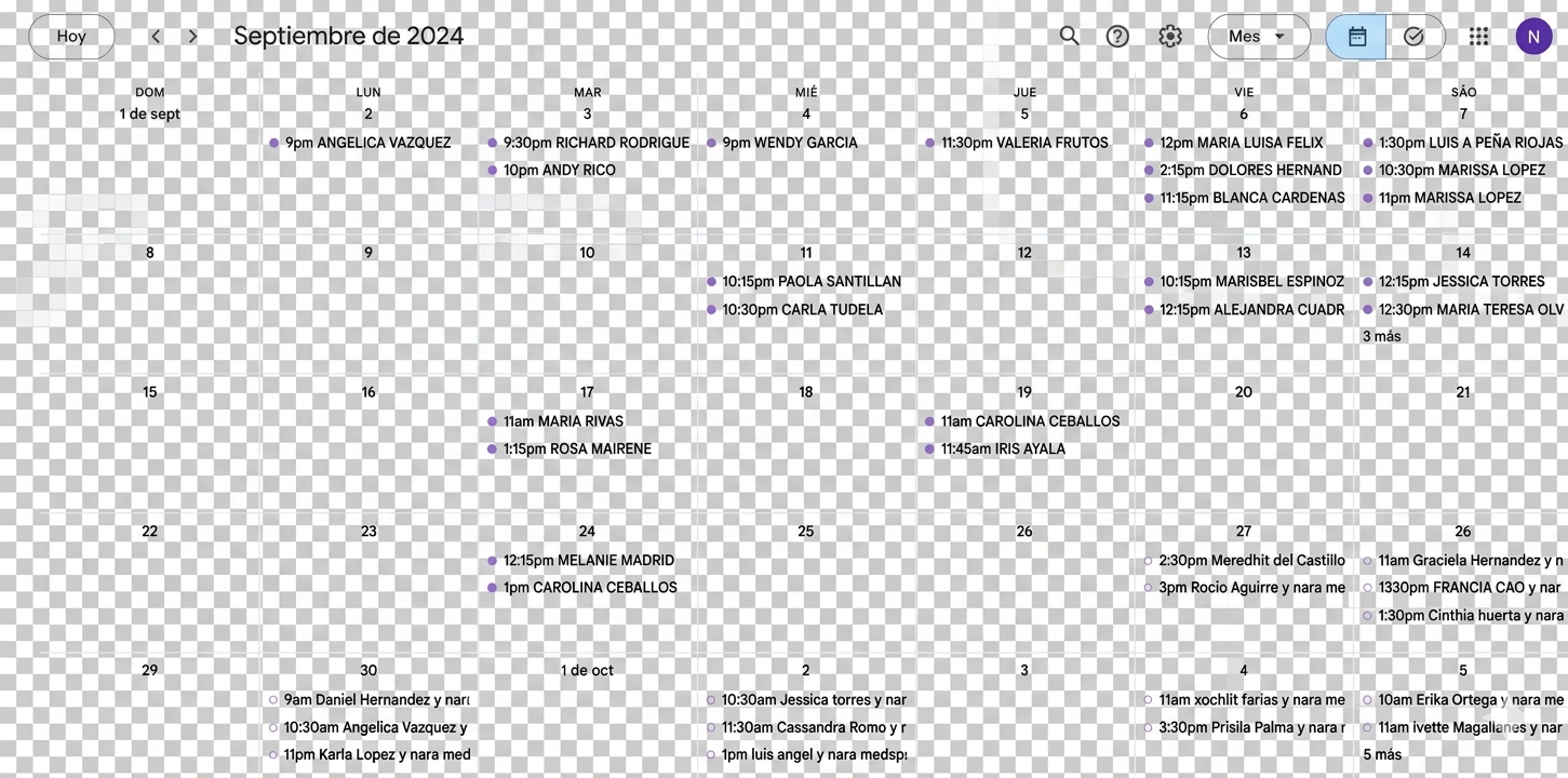 Calendario antes